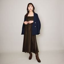 シアーベロアダブルストラップキャミドレス≪手洗い可能≫