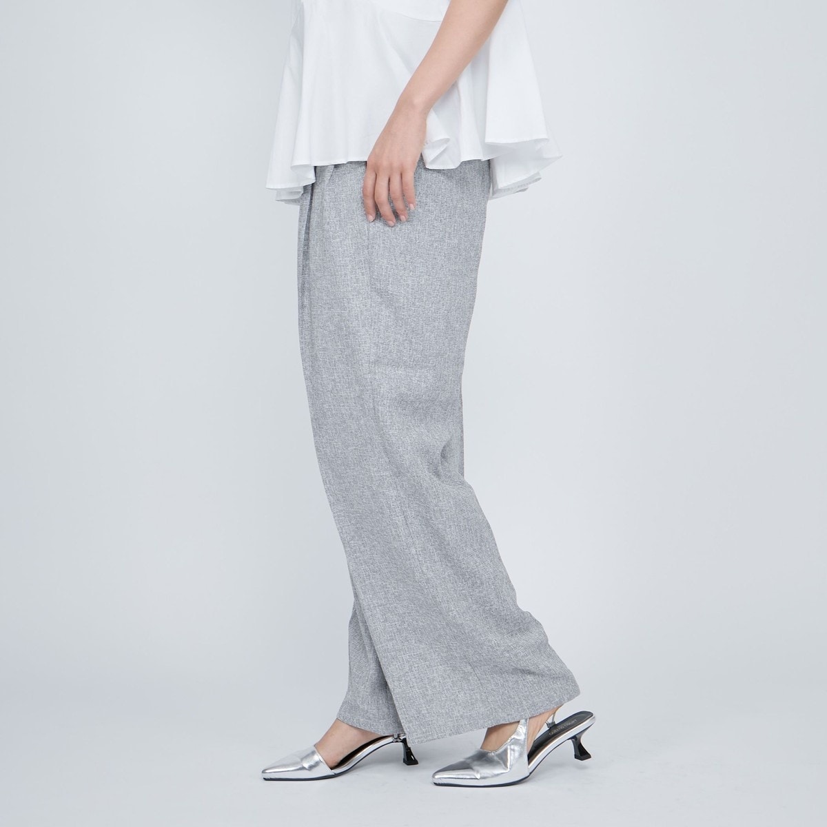 JULYNINE　グレイスグレイ　タックパンツ　グレー　日本製　Ｍ 美品 JULYNINE タックパンツ グレー グレイスグレイ 日本製 美品