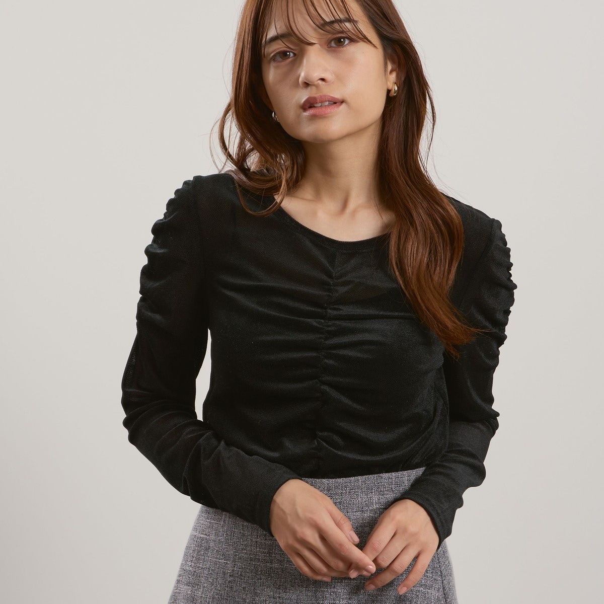 シアーベロアシャーリングカットソー≪手洗い可能≫