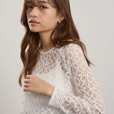 コードラッセルレースプルブラウス≪手洗い可能≫