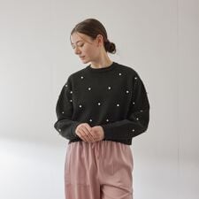 パールドットニットプルオーバー≪手洗い可能≫