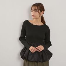 スポンディッシュニットバルーンプルオーバー≪手洗い可能≫