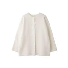 クイーンズコート(QUEENS COURT)のフェレットタッチWフェイスニットジャケット≪手洗い可能≫