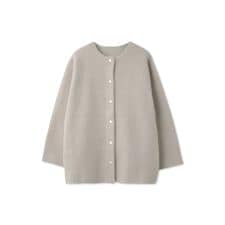 クイーンズコート(QUEENS COURT)のフェレットタッチWフェイスニットジャケット≪手洗い可能≫