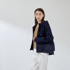 カルゼダンボール異素材切替パーカー