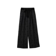 フロッキードットイージーワイドパンツ≪手洗い可能≫