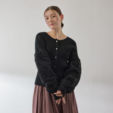 フラワーチュールスリーブカーディガン≪手洗い可能≫