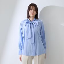 オパールドット柄レース使いハイネックブラウス | クイーンズコート 