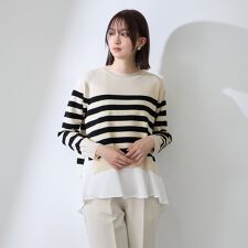 サイドスリットニット×ペプラムヘムインナーSET