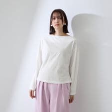 ハイゲージ天竺ボートネックプルオーバー