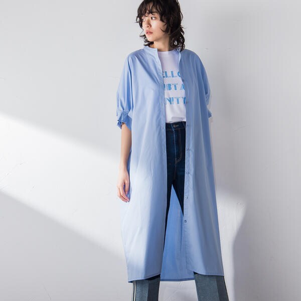 ｓｏｃｏｌｌａ 袖タックシャツワンピース 洗濯機で洗える 柔らかな質感の メイソングレイ