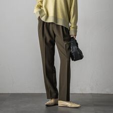 ダブルクロスきれいめバレルパンツ≪セットアップ対応/洗濯機で洗える≫