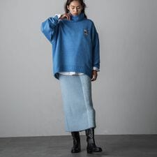ブロッキング配色ニットスカート≪セットアップ対応/手洗い可能≫