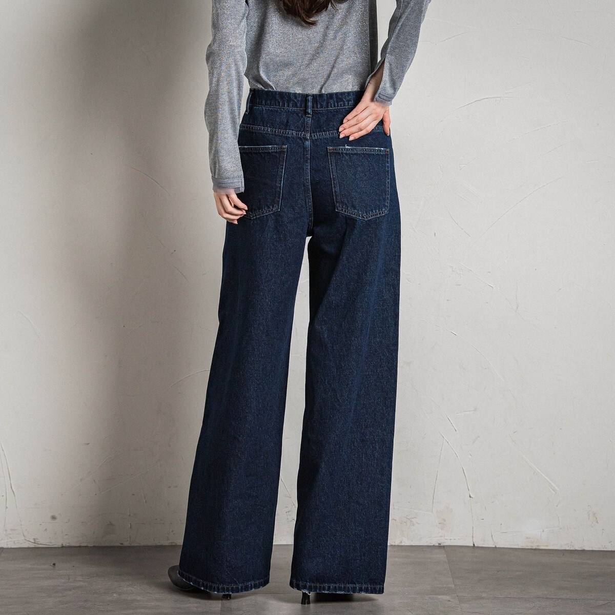 MAYSON GREY] [メイソングレイ] バイオシルクデニムフレアパンツ≪洗濯