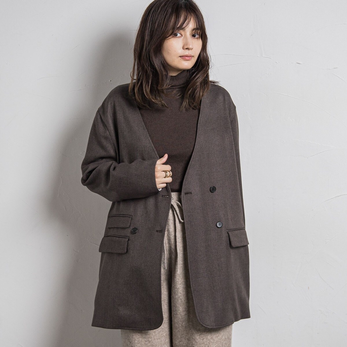 URBAN RESEARCH DOORS ショールカラー2WAYショートコート URBAN RESEARCH DOORS（アーバンリサーチドアーズ）の「ショール