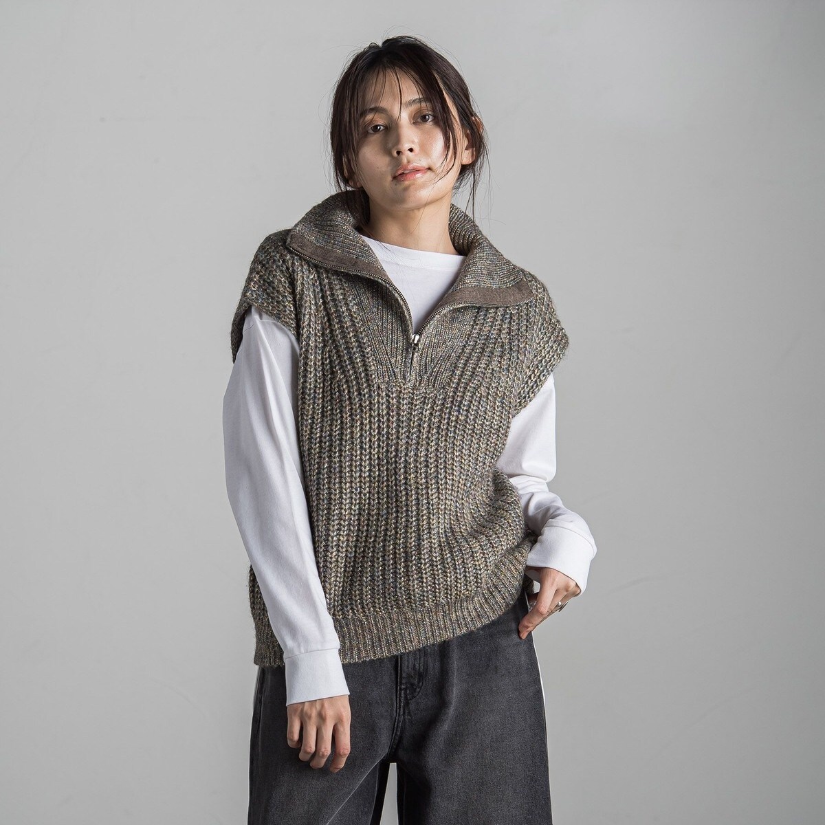 WEB限定】MIXラメドライバーズZIPベスト≪手洗い可能≫ | メイソン