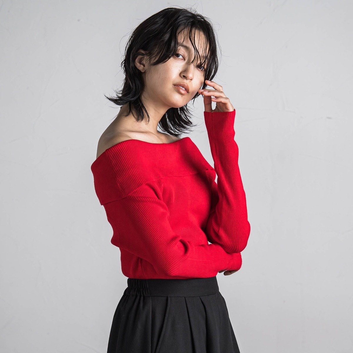 MAYSON GREY / メイソングレイ 【WEB限定カラーあり】オフショルダーニットプルオーバー≪手洗い可能≫ MAYSON GREY｜【WEB限定カラーあり】オフショルダーニットプル