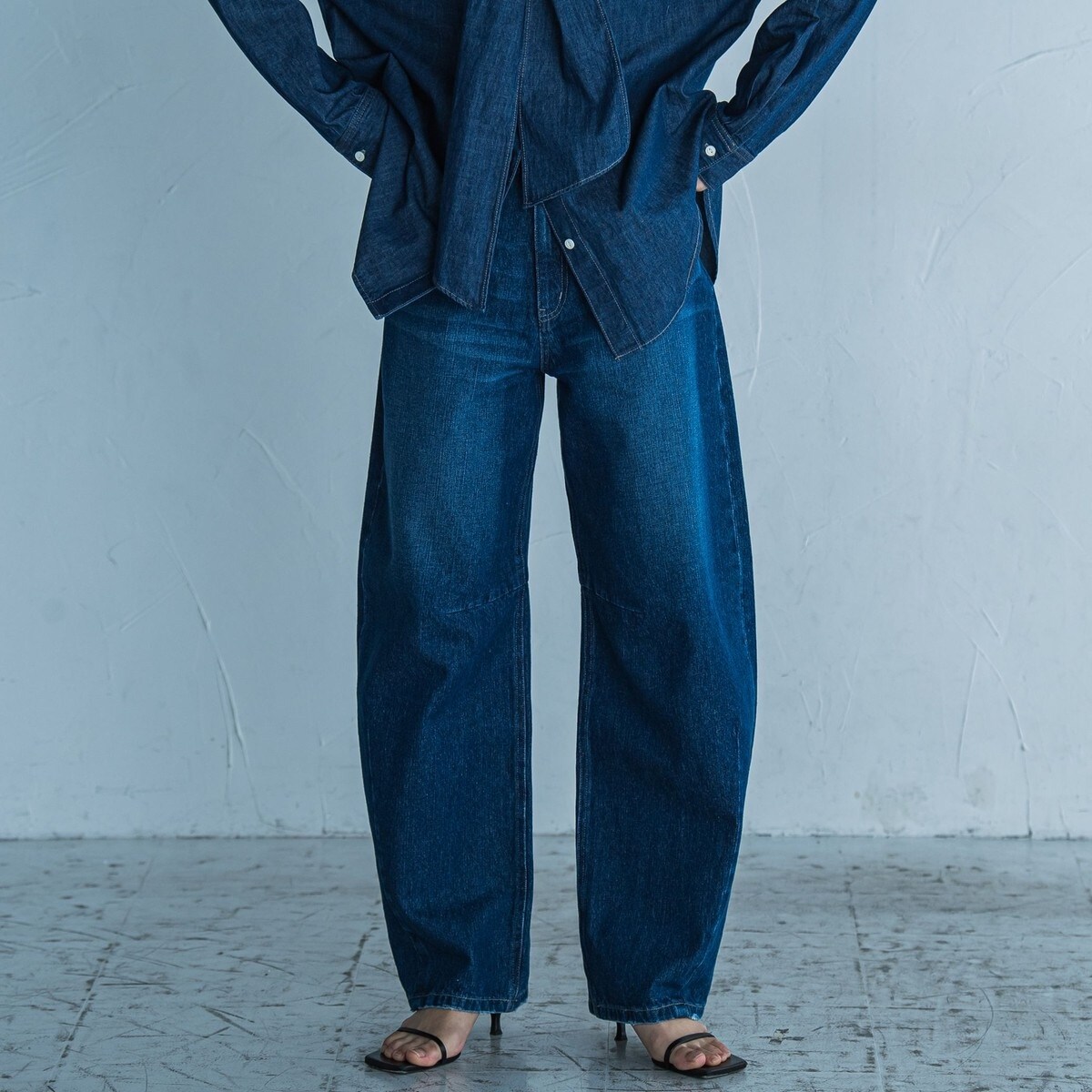 新品 メイソングレー デニム セール】 デニムリラックスカーブパンツ≪洗濯機で洗える