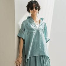 ラフィーネクロスハーフジップブラウス≪手洗い可能 / セットアップ対応≫