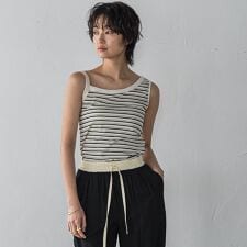 ランダムボーダーアシンメトリーリブタンクトップ≪洗濯機で洗える≫ | メイソングレイ(MAYSON GREY)