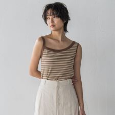 ランダムボーダーアシンメトリーリブタンクトップ≪洗濯機で洗える≫ | メイソングレイ(MAYSON GREY)