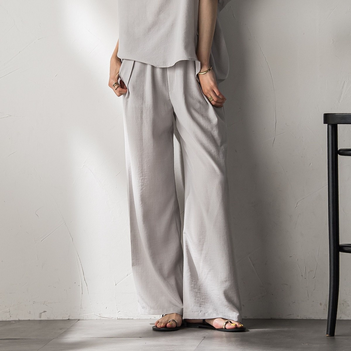 新色追加】イージーワイドパンツ≪手洗い可能 / セットアップ対応