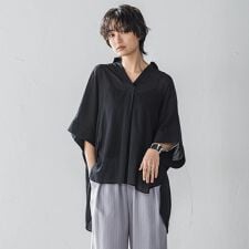 【新色追加】シアー楊柳バックタックスキッパーブラウス≪手洗い可能≫