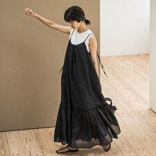 ボリュームギャザーキャミワンピース≪手洗い可能≫