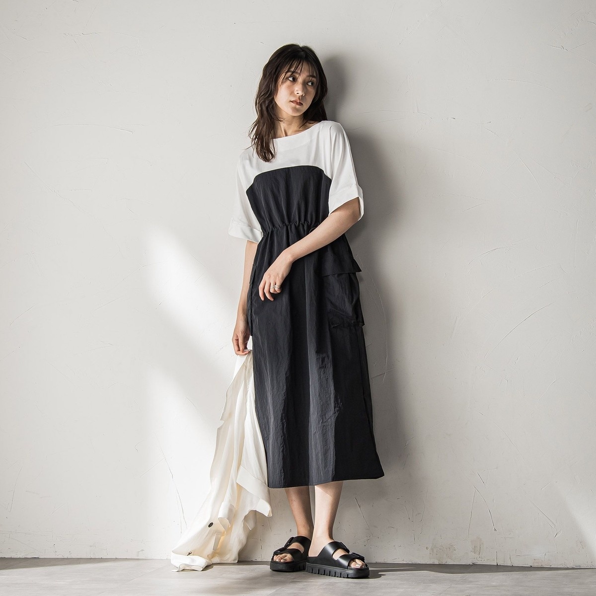 WEB限定】〈手洗い可能〉ドット / 花柄 バンドカラー サイド