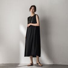 タックノースリーブカットワンピース≪手洗い可能≫