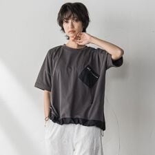 【WEB限定】配色ポケットTシャツ≪洗濯機で洗える≫