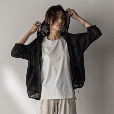 オーガンジーフーディブルゾン≪手洗い可能≫