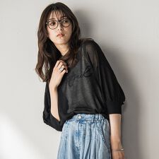 【WEB限定】コード刺繍ロゴニットプルオーバー≪手洗い可能≫