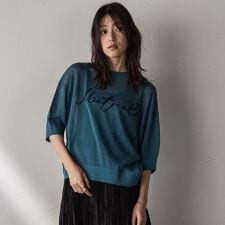 【WEB限定】コード刺繍ロゴニットプルオーバー≪手洗い可能≫