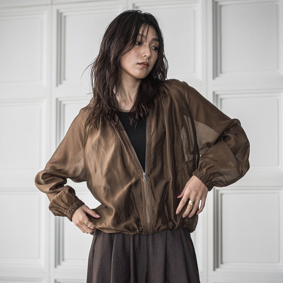 シャーリングスリーブ切替ブルゾン≪洗濯機で洗える≫ | クイーンズ