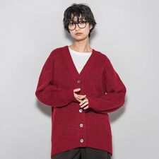 【新色追加】フラッフィーVネックニットカーディガン≪手洗い可能≫