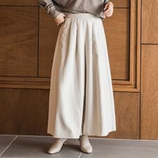 【新色追加】【ゆるっと上品】私に似合うキュロットパンツ≪手洗い可能≫