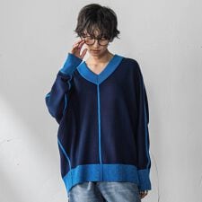 【新色追加】今日の気分で着回せるリバーシブルニット≪手洗い可能≫