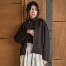 メイソングレイ(MAYSON GREY)のダンボール×キルティングミドルノーカラーブルゾン