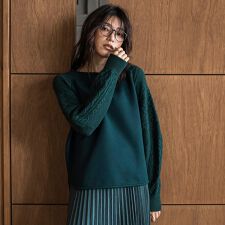 ときめきケーブルニット≪手洗い可能≫