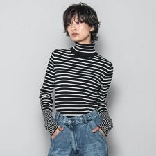 リブタートルニットプルオーバー≪手洗い可能≫