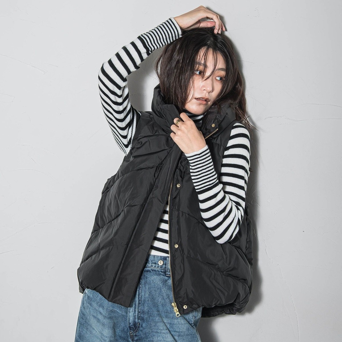 WEB限定】スタンドカラーダウンベスト | メイソングレイ(MAYSON GREY