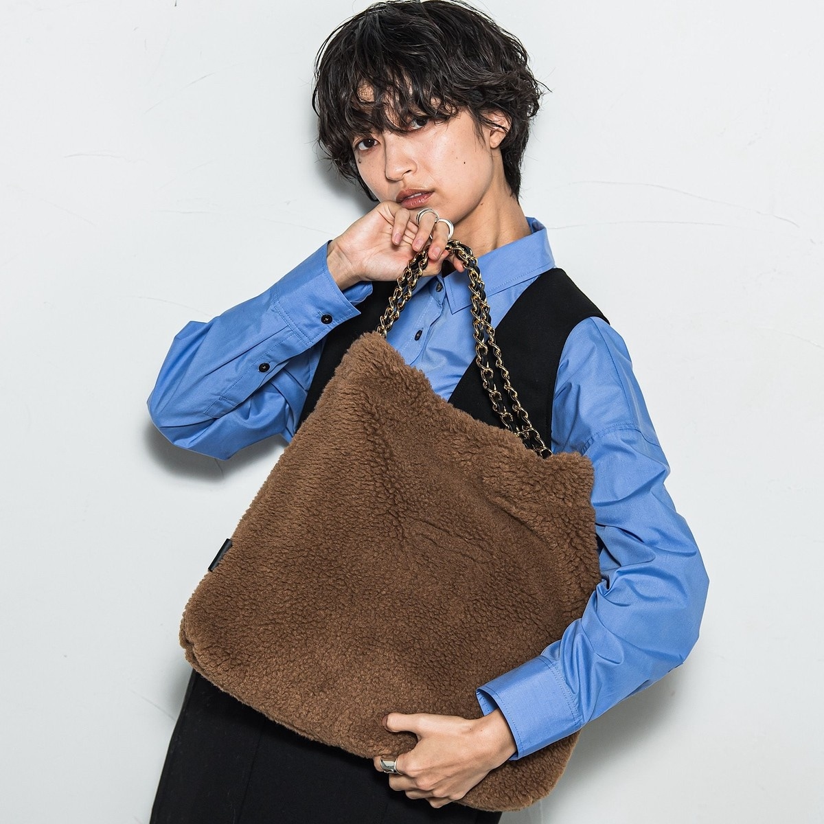 ミニポーチ付き編み込みスクエアトートバッグ | グランターブル