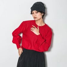 ミニスパンコールクルーネックニット≪手洗い可能≫