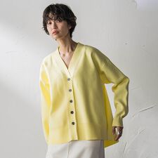 スポンディッシュVネックニットカーディガン≪洗濯機で洗える≫