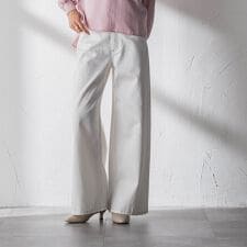 デニムワイドパンツ≪洗濯機で洗える≫