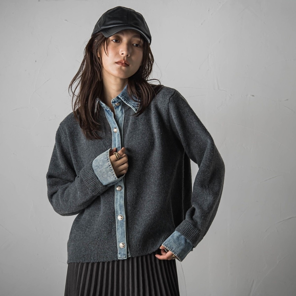 [�}���C]�f�j�����C���[�h���j�b�g�J�[�f�B�K��/���C�\���O���C�iMAYSON GREY�j �`���R�[���O���[