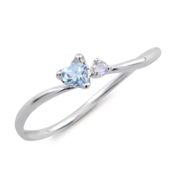 【お試し価格！】 廃番】3月誕生石 K10 リング アクアマリン ホワイトゴールド アクアマリン