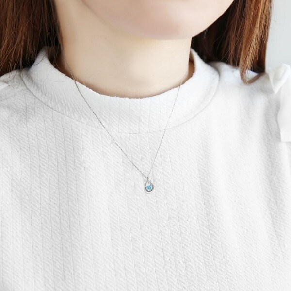 人気を誇る 11月誕生石 K10 ネックレス しずく ブルートパーズ ホワイトゴールド ネックレス Www Azns Org