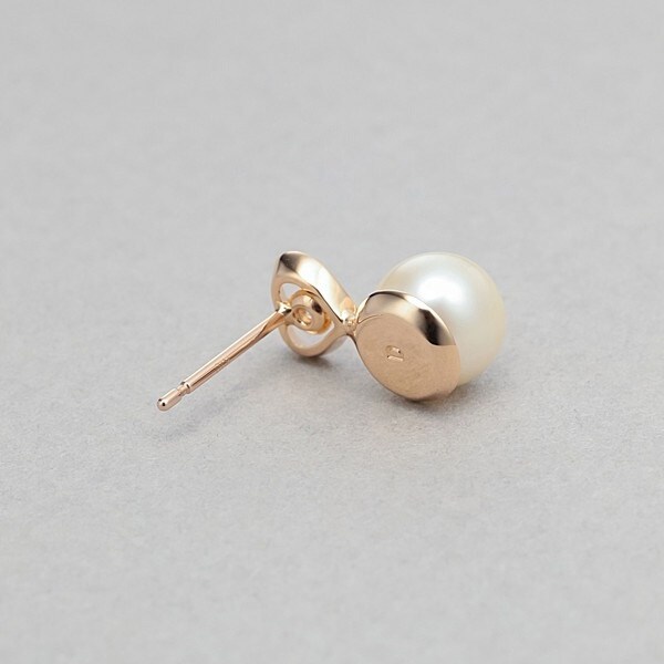 ６月誕生石 Ｋ１０ ピンクゴールド あこや真珠 ハート ピアス